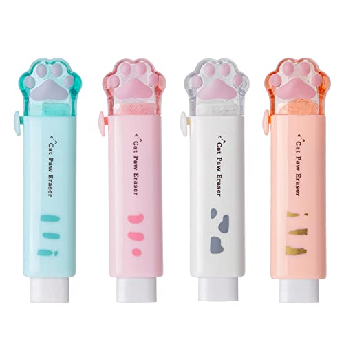BOBOZHONG 8 Pezzi Gomma per Cancellare Retrattile Push-Pull per Bambini, Carino Capybara con Design, Gomma per Matite e Pastelli, Ideale per