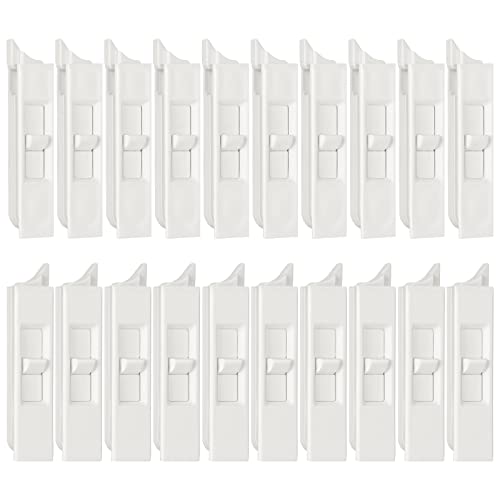 Jetec 20 Pieces Tilt Latch Pairs White Plastic Construction Snap-in Latch Pairs Spring Loaded Sliding Window Tilt Latch for Home Window Accessories