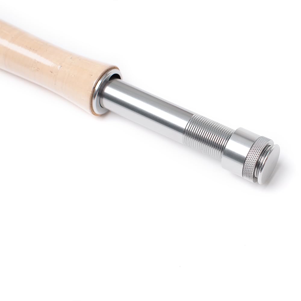 Caña de pescar con mosca ligera de 3 a 8 W, acción media rápida, IM8 de carbono en blanco con tubo de caña, ideal para viajes de trucha y salmón