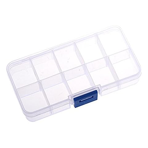 Greenpromise 10 Grids Clearly Compartment Plastic Storage Box Case (10 Grids) Cover