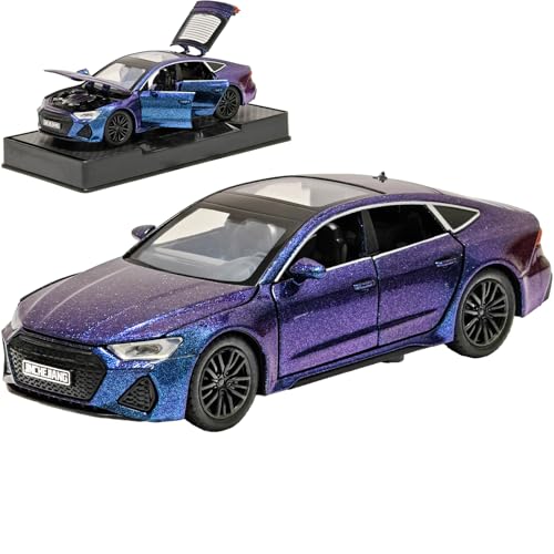 ERBADIHAGO Toy Cars Compatible for RS7 1/32 Metal Model Car Pull Back Car Toys with Light and Sound Toys Car Collectible Model for Children Age 3 + Year Old (Gradient Purple)