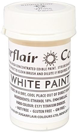 2 x Sugarflair White Edible Paint Cake Icing Matt Colour Sugarpaste Decorating