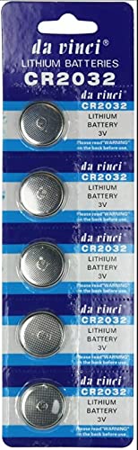 5 Pcs 2032 CR2032 DL2032 ECR2032 3V Lithium Coin Cell Batteries Suitable For Keyfobs, Scales, Wearables And Other Devices