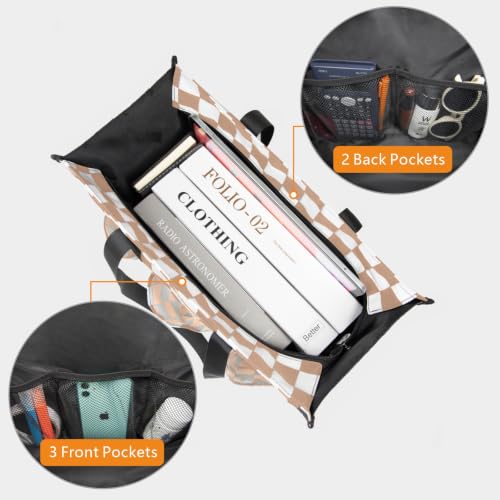 Image of TOPDesign Utility Water Resistant Tote Bag with 13 Pockets, Top Zipper Closure & Thick Bottom Support, for Working Women