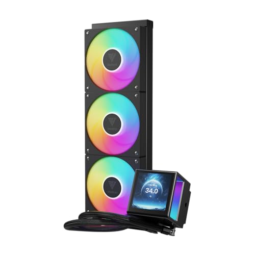 Image of Water Cooler Gamdias Chione P5-360 Black RGB with 3.4 inch 360mm IPS LCD Screen