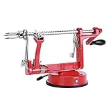 Fácil de Usar --- El pelador de manzanas de acero inoxidable tiene una base de mesa de succión de vacío plana y abrazaderas laterales de metal delgadas, que se pueden usar para fijar la máquina en el mostrador de la cocina o la mesa.