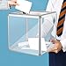 Lineshading 12 x 12 x 12 in Acrylic Donation Raffle Box with Slot & Lock, Large Clear Ballot Offering Suggestion Ticket Container for Fundraising Drawing Storage Tip Jar Voting(1 Pcs)
