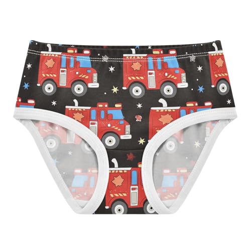Wusikd Red Fire Truck Girls' Underwear Cotton Blue Lights Girls Briefs Soft Toddler Underwear 2T