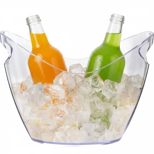 Kivano Ice Bucket Wine Bucket， Clear Acrylic 4 Liter Plastic Tub for Drinks and Parties, Food Grade, Perfect for Wine, Champagne or Beer Bottles