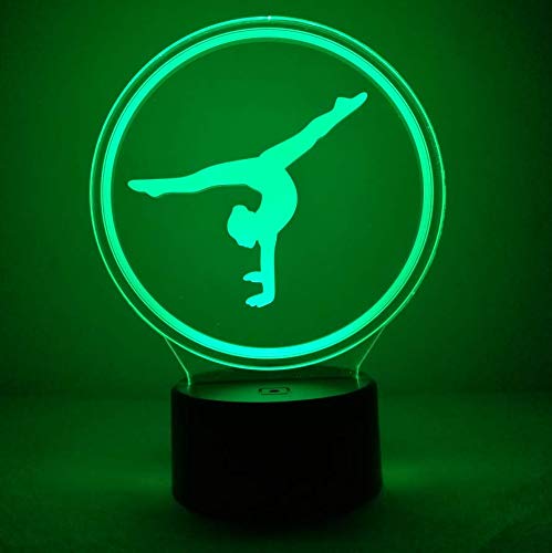 Ytdzltd Creative 3D Gymnastics Night Light 16 Colors Changing Usb Power Remote Control Touch Switch Decor Lamp Optical Illusion Lamp Led Table Desk Lamp Children Kids Christmas Brithday Gift #TOP2