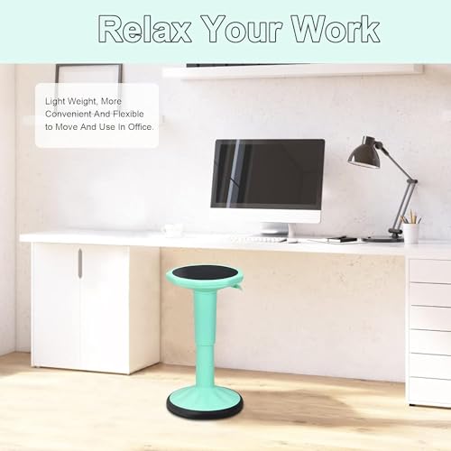 Image of Byroce Kids Adjustable Wobble Stool, 24 inch Active Learning Classroom Seat, Non-Skid Wiggle Chairs Improve Posture, Focus & Help ADHD /ADD, Flexible Student Wobble Stool for Classroom Seating (Green)