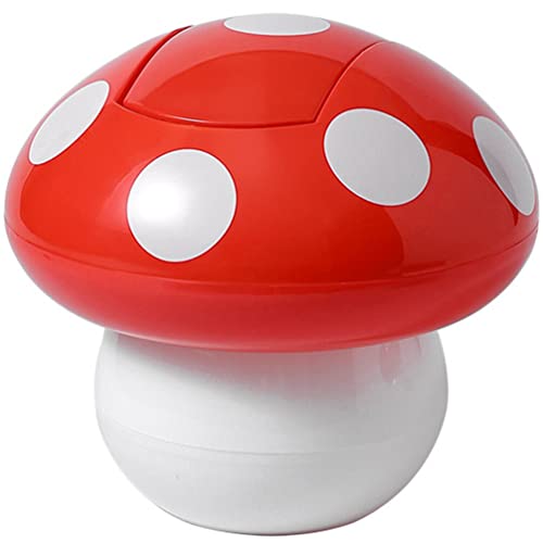 Image of Cabilock Mini Mushroom Trash can with Lid 8.26X8.26X7.48In Cute Desktop Garbage Bin for Home Office Kitchen Bathroom Tabletop Use