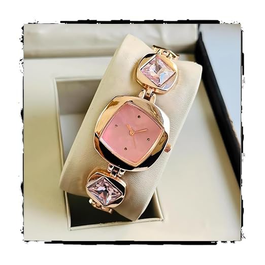 Acnos Multi Colors Luxury Dial Square case Stone Studded brecelet Strap Quartz Analog Wrist Watches for Women’s Girls Miss Ladies Pack of 1