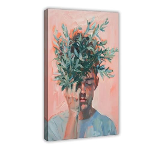 Portrait de jeune homme sur toile de haute qualité, décoration murale élégante