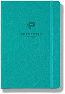 Perfectly Penned Ruled A5 Notebook/Journal/Writing Pad | Vegan Friendly Hardback Leather Cover | Extra Thick with 255, Lined, 120 GSM Premium Pages | 21 x 14 cm | Luxury Card Gift Box | Turquoise