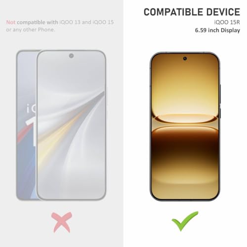 Image of SupCares Tempered Glass for iQOO 15R (6.59 Inch) With Installation Kit | 9H Edge to Edge Screen Protector | Black