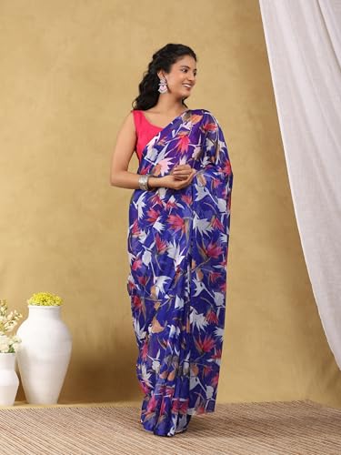 Image of Garden Vareli Floral Print Nara Chiffon Saree 73475