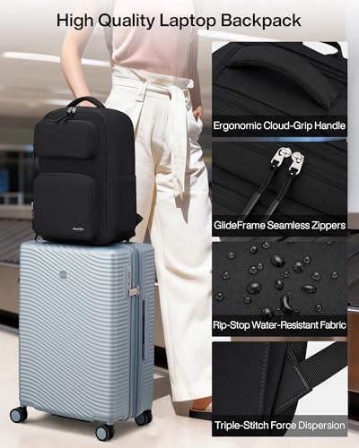 MILADA Mochila Expandible para Viaje 28L a 39L Negra miniatura 6