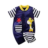 Neugeborenes Baby Kinder Mädchen Druck Sommer Kurzarm Strampler Overall Kleidung Einteiler Playsuit Jumpsuit (Black, 6-9 Months)