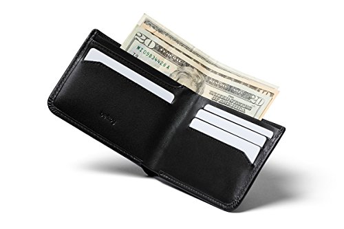 Bellroy Hide & Seek Wallet (Slim Leather Bifold Design, Rfid Protected, Holds 5-12 Cards, Coin Pouch, Flat Note Section, Hidden Pocket) - Black #TOP2