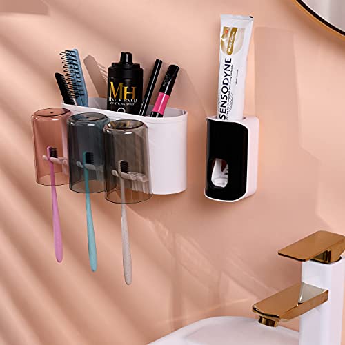 Penghaiyunfei Toothbrush Holder, Multifunctional Toothbrush Holder Wall Mounted Household Kit, Bathroom Electric Toothbrush Holder (New 3 Cups) #TOP1