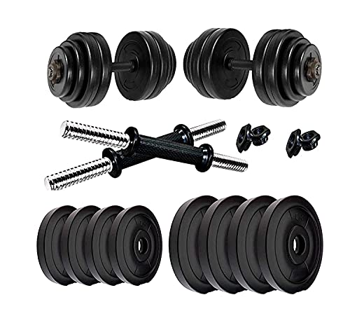 Home Gym Combo, Home Gym Set, Gym Equipment Set, PVC (20kg),Fitness Set, with 3ft Curl Rod + One Pair Dumbbell Rods, Weight Plates, Home Gym Kit - Image 3