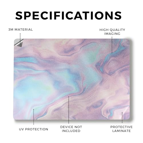 Image of Glossy Glitter Laptop Skin Compatible with Alienware M18 R2 (2024) - Pastel Wave - Premium 3M Vinyl Protective Wrap Decal Cover - Easy to Apply | Crafted in The USA by MightySkins