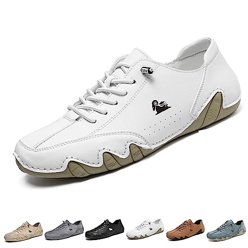 Chaussures basses italiennes faites à la main, chaussures à enfiler en cuir souple Beck Shoes for hommes, imperméables, antidérapantes, légères et...