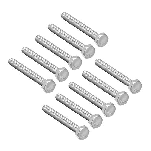 Image of 10 Pcs M6 Hex Bolt M6-1 x 55mm UNC Hex Head Screw Bolts A2-70(304) Stainless Steel Fully Threaded Hex Tap Bolts,Fully Threaded (M6 x 55mm)
