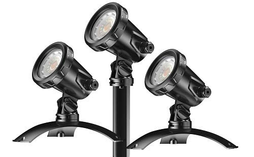 allpondsolutions Underwater Pond and Garden GPL-LED-3 LED Waterproof Lights with Adjustable Features and Multi-Functional Base- Set of 3