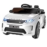 ARBELI 12V Licensed Land Rover Kids Electric Car w/Parent Remote Control, Bluetooth, Music, Shock Absorbers, LED Lights, Ride On Toys for Kids Ages 2-5 (Single Seat), White