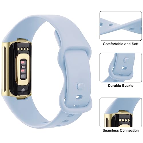 Image of 3 Pack Sport Bands Compatible with Fitbit Charge 6 Bands /Fitbit Charge 5 Bands Women Men, Classic Soft Replacement Straps Wristbands for Fitbit Charge 6 /5 Advanced Fitness & Health Tracker