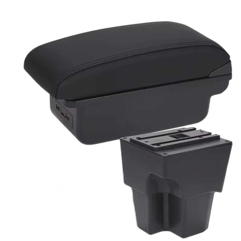 SXQPOCAR For T-Cross 2025 Car Armrest Box Center Console Armrest Storage Box Retrofit Parts Replacement Parts(B2 Black line 3USB)