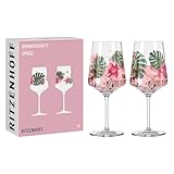 RITZENHOFF 6011001 Aperitifglas 500 ml - 2er Set - Serie Sommersonett Nr. 1, 2 Stück, Blütenmotiv - Made in Germany