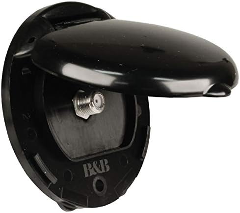 JR Products 09-47535 Black Compact Cable TV Plate Single