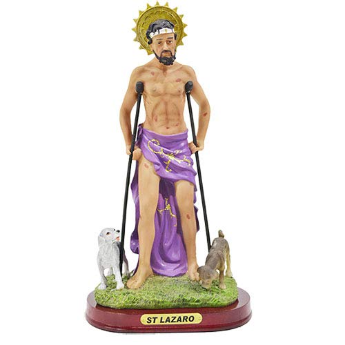 Statue Supplier San Lazaro Estatua Saint St. Lazarus Sculpture in Resin Home Decor Decoration(5 Inches)