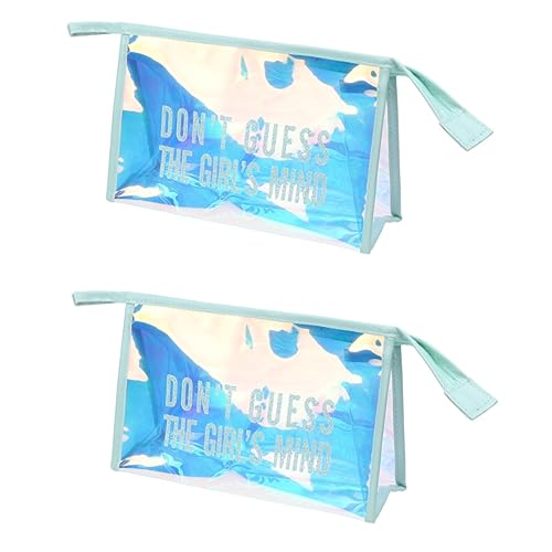 2 Pz borsa da toilette iridescente custodia da viaggio portatile sacchetti di conservazione portaoggetti Borsa per cosmetici pochette trucchi dei