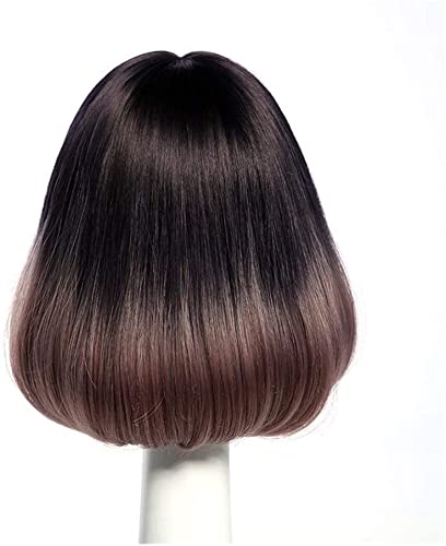 Wig real wigs lace front kawaii wig cosplay long straight hair woman student Korean air buckle slightly curly bangs(As Shown) image 4