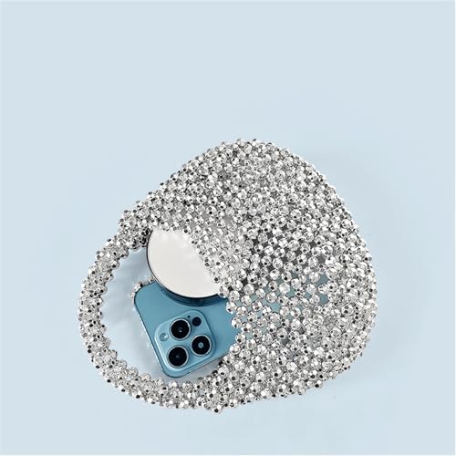 Bolso de mano cuadrado de mujer plata miniatura 6