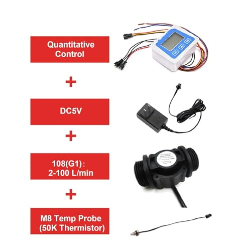 Contrôleur de débit d'eau avec écran LCD et capteur thermique haute précision - 3