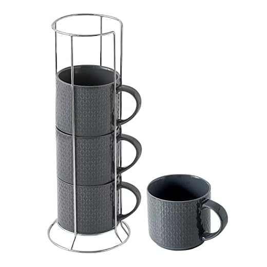 Hasense Stackable Coffee Mugs Set of 4