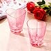 Honeydak 2 Pcs Valentines Gift for Couples, Heart Shaped Glass Cups Set of 2, Pink Glassware with Gold Rim for His and Hers, Romantic Anniversary Galentine's Gift