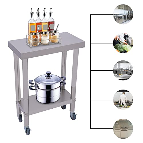 Table de cuisine inox durable de 85cm pour restaurant
