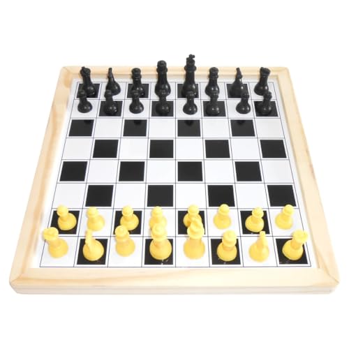 Image of THE GAME FACTORY Magnetic 2-in-1 Wooden Chess and Ludo Board Game - Premium Travel-Friendly Game Set for Kids & Family - Durable Wooden Board with Bright Colors
