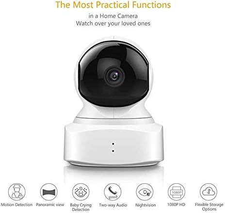YI Cloud Home Camera, 1080P HD Wireless IP Security Camera Pan/Tilt/Zoom Indoor Surveillance System with Night Vision, Motion Detection and Crying Detection, Remote Camera with iOS, Android App