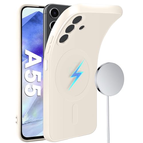 Coque Samsung A55 silicone magnétique avec doublure microfibre