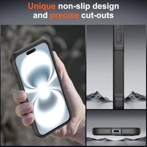 Image of ShieldTech AirGuard Series Back Cover Case for Apple iPhone 16 Plus | Microfiber Lining | Airbag Cushion Drop Protection | Shockproof Silicone Cover Case | Anti Slip Grip - Black for iPhone 16 Plus