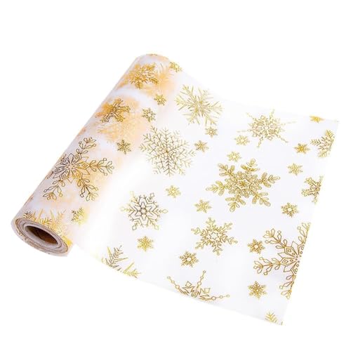 10M Tischläufer Weihnachten Tischläufer Gold Tischdecke Tischdeko...