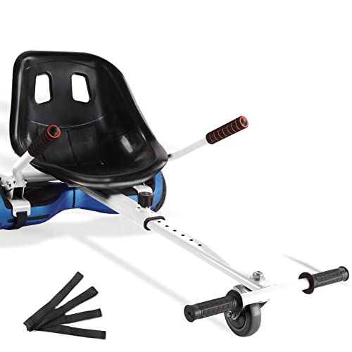 Image of Hoverboard Seat Attachment 265lbs Capacity, 26 inch-34.5 inch Adjustable Length Hover Board Go Kart Accessory w /Comfortable&Sturdy Seat,Go Cart Compatible with 6.5 inch 8 inch 10 inch Hoverboard,Kids Adults