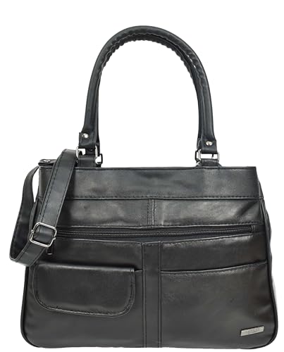 Sac à bandoulière en cuir véritable Hol3591 pour femme élégante, grand sac noir